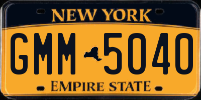 NY license plate GMM5040
