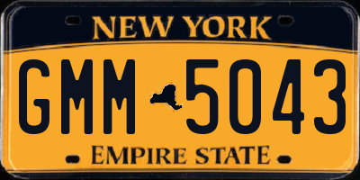 NY license plate GMM5043