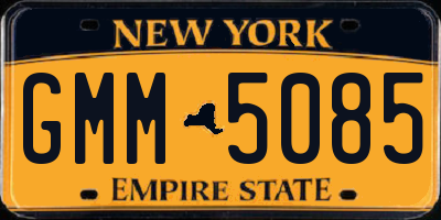 NY license plate GMM5085