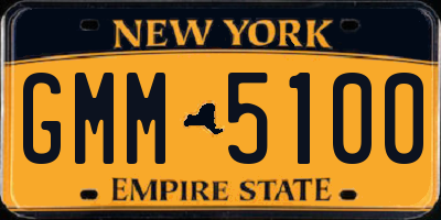 NY license plate GMM5100