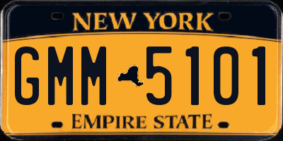NY license plate GMM5101