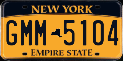 NY license plate GMM5104