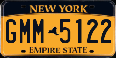 NY license plate GMM5122