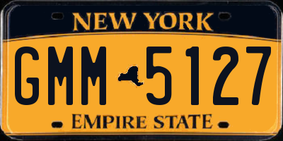 NY license plate GMM5127