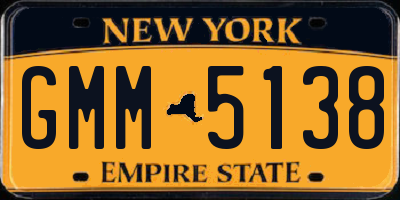 NY license plate GMM5138