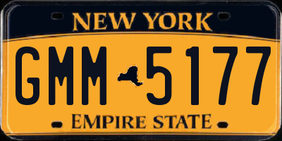 NY license plate GMM5177