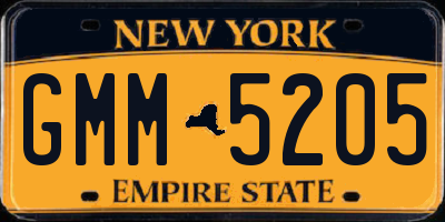 NY license plate GMM5205