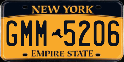 NY license plate GMM5206