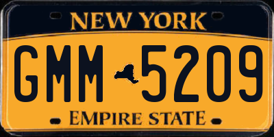 NY license plate GMM5209