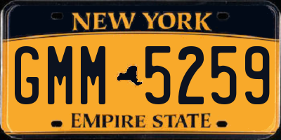 NY license plate GMM5259