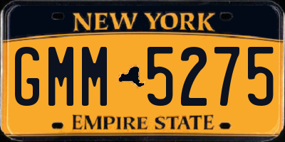 NY license plate GMM5275