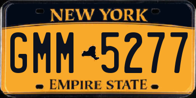 NY license plate GMM5277