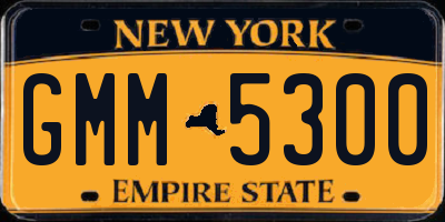 NY license plate GMM5300