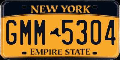 NY license plate GMM5304