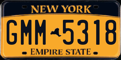 NY license plate GMM5318