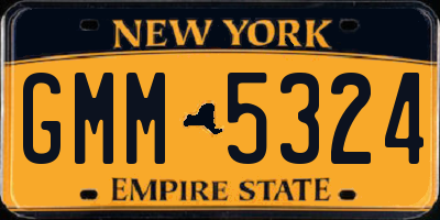 NY license plate GMM5324