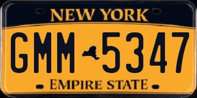 NY license plate GMM5347