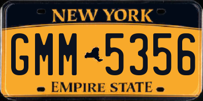 NY license plate GMM5356