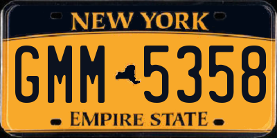 NY license plate GMM5358