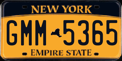 NY license plate GMM5365