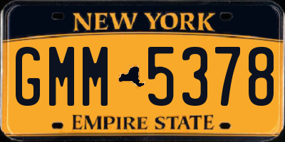 NY license plate GMM5378