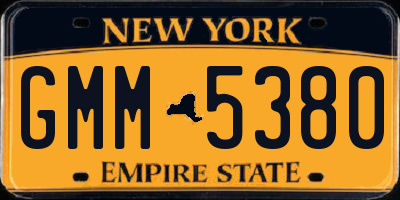 NY license plate GMM5380