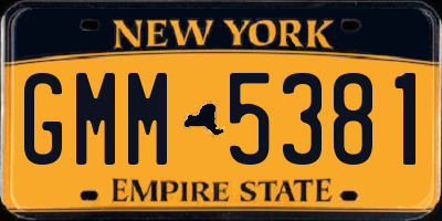 NY license plate GMM5381