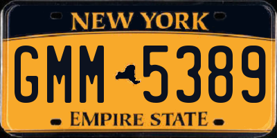 NY license plate GMM5389