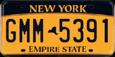 NY license plate GMM5391