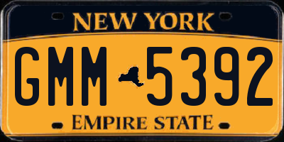 NY license plate GMM5392