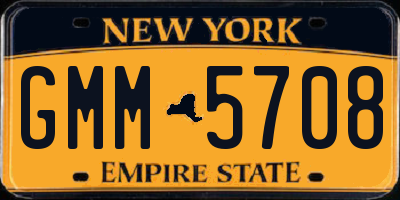 NY license plate GMM5708