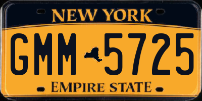 NY license plate GMM5725