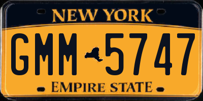 NY license plate GMM5747