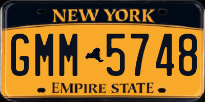 NY license plate GMM5748