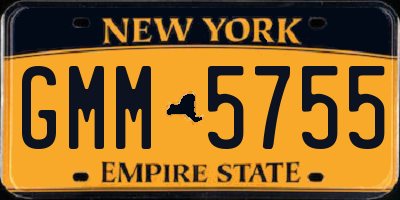 NY license plate GMM5755