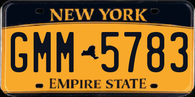 NY license plate GMM5783