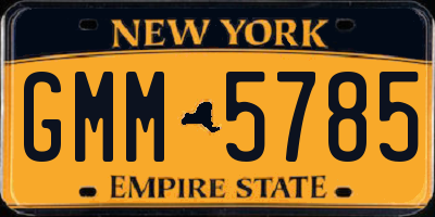 NY license plate GMM5785
