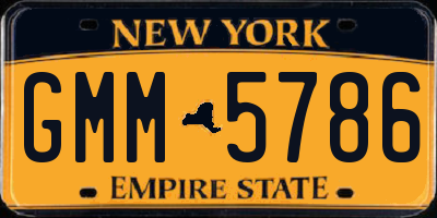 NY license plate GMM5786