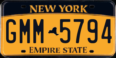 NY license plate GMM5794