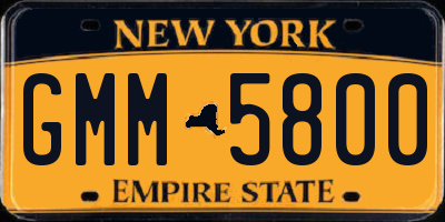 NY license plate GMM5800