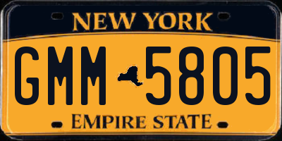 NY license plate GMM5805