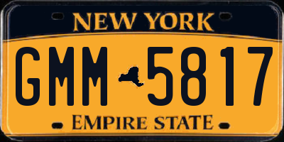 NY license plate GMM5817