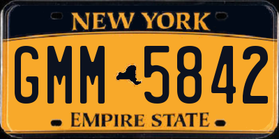 NY license plate GMM5842