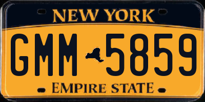 NY license plate GMM5859