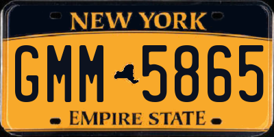 NY license plate GMM5865