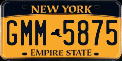 NY license plate GMM5875