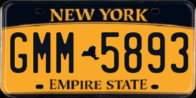 NY license plate GMM5893
