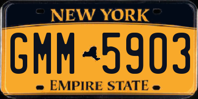 NY license plate GMM5903