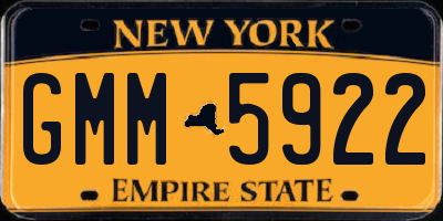 NY license plate GMM5922
