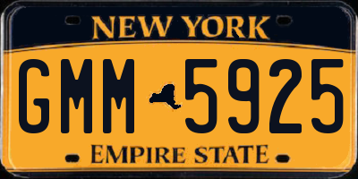 NY license plate GMM5925